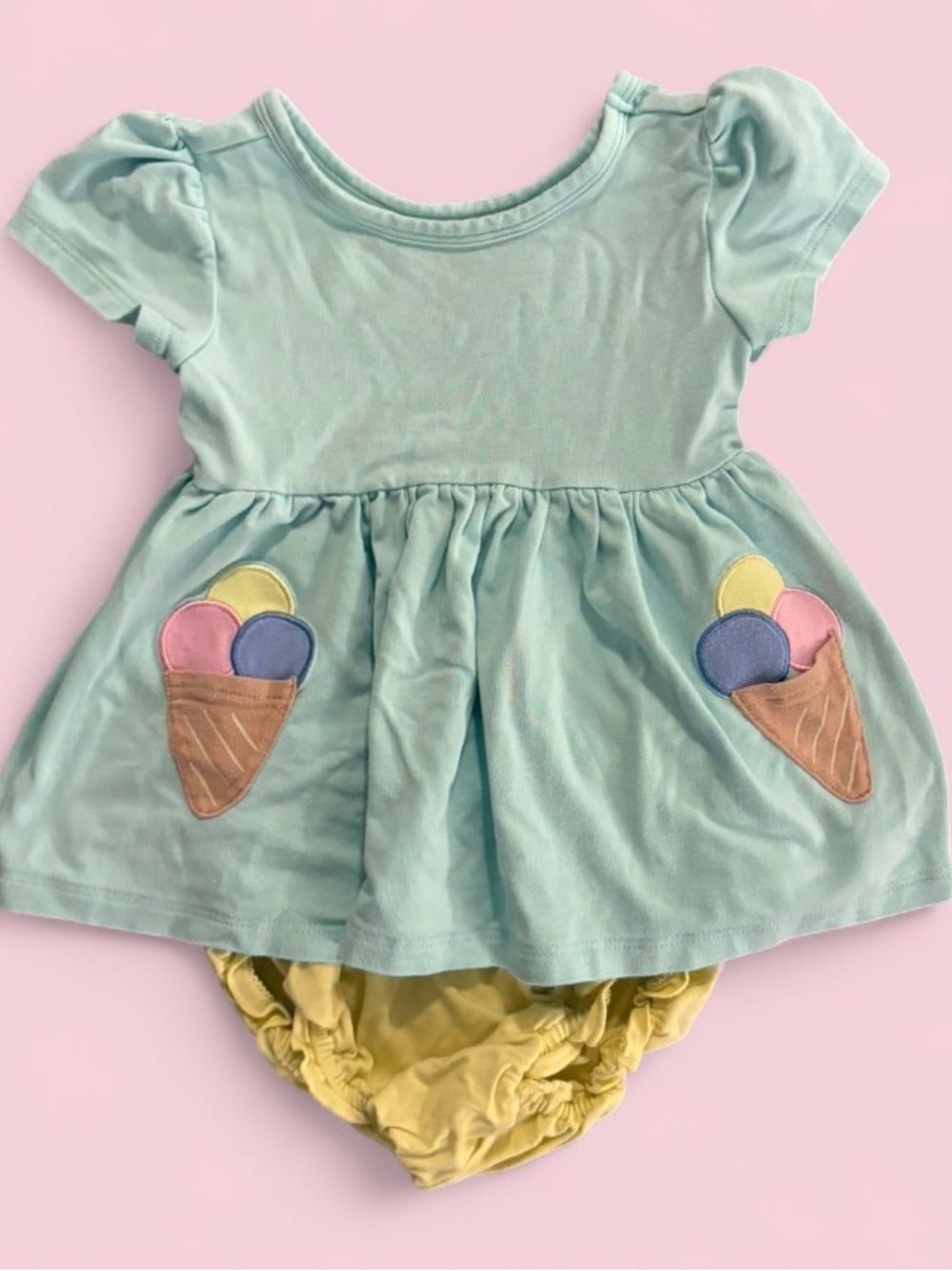 Little Sleepies Play Ice Cream Pocket Bamboo Dress & Bloomers Set 12-18 Months